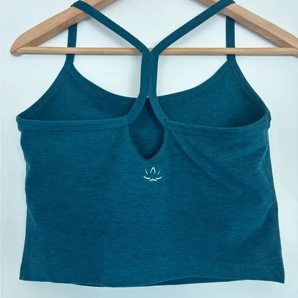 Beyond Yoga Spacedye Slim Racerback Cropped Tank in Majestic Blue Heather, L - Picture 4 of 5
